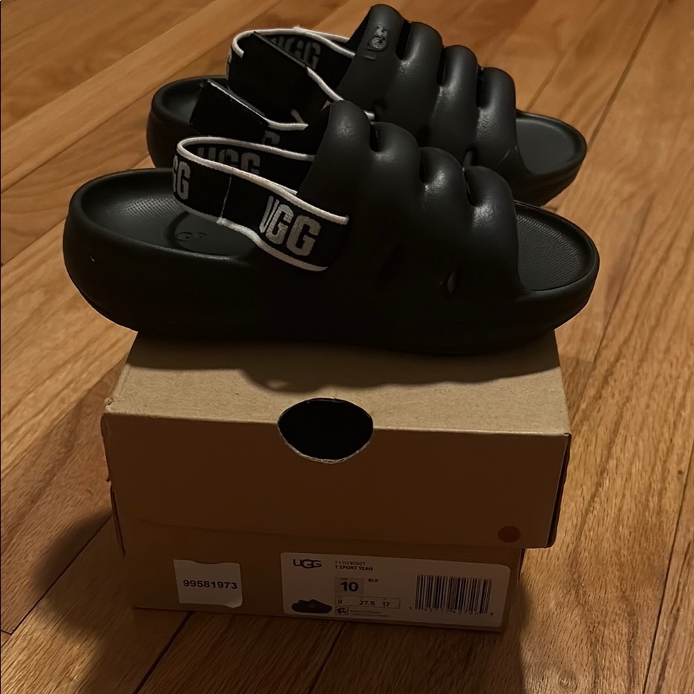 UGG Black Padded Slide Sandals